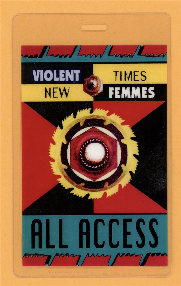 Violent Femmes 1994 New Times Tour All Access Laminated Backstage Pass