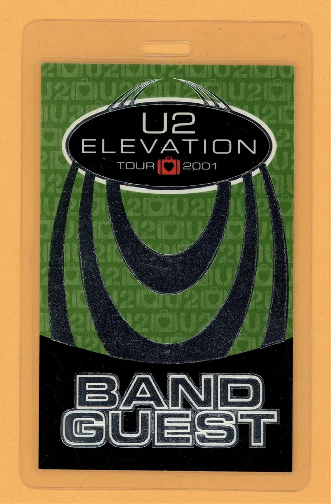 U2 2001 Elevation Tour Band Guest Laminated Backstage Pass