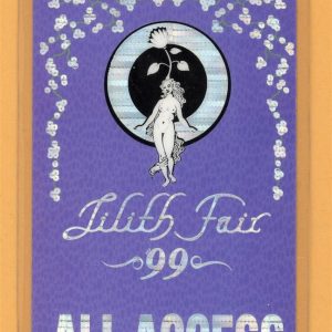 Sarah McLachlan 1999 Lilith Fair Tour w/ Indigo Girls Laminated Backstage Pass