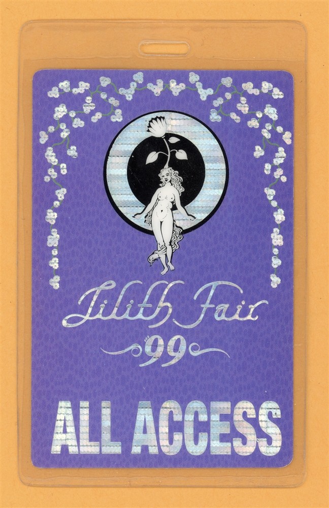 Sarah McLachlan 1999 Lilith Fair Tour w/ Indigo Girls Laminated Backstage Pass