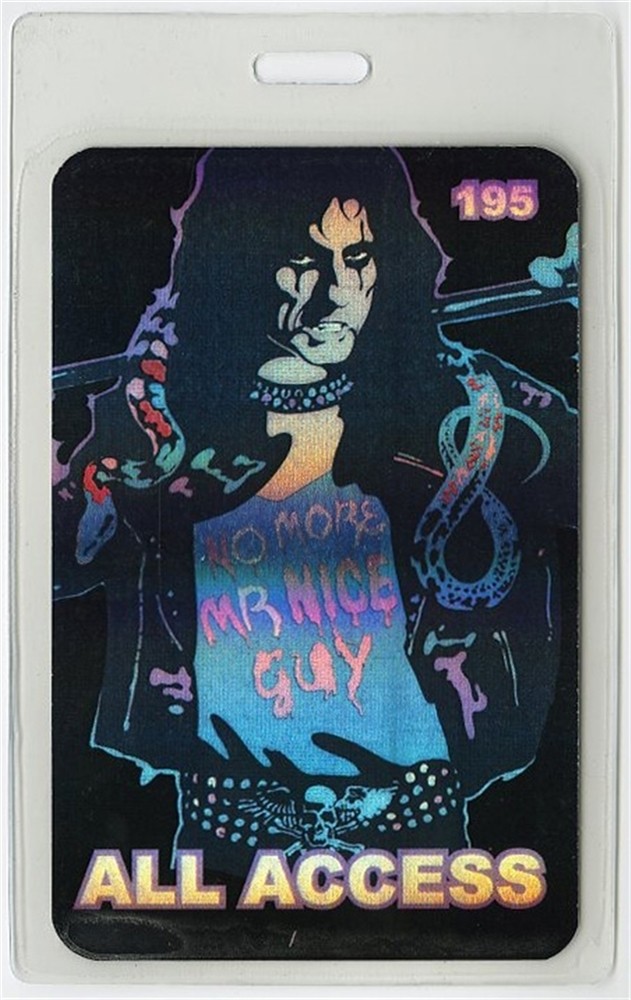 Alice Cooper 2011 No More Mr. Nice Guy Tour All Access Laminated Backstage Pass