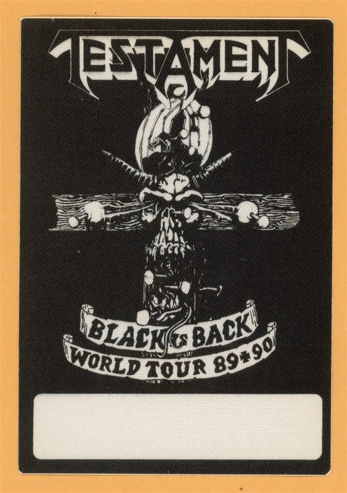 Testament 1989 Black is Back Concert Tour Guest Backstage Pass