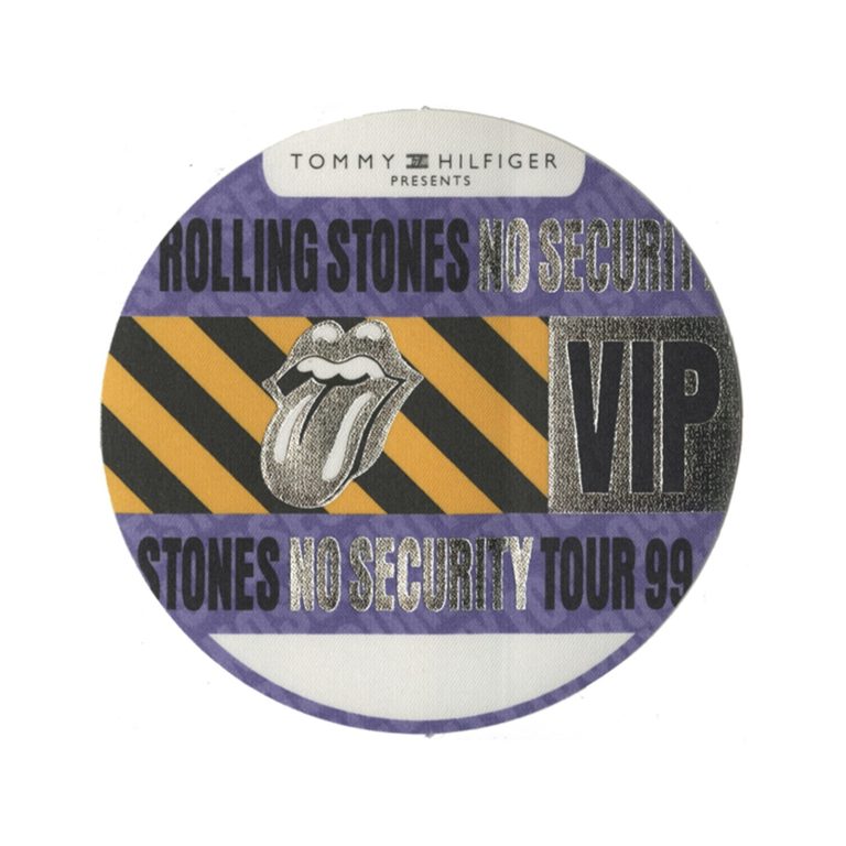 Rolling Stones 1999 No Security Concert Tour VIP Backstage Pass