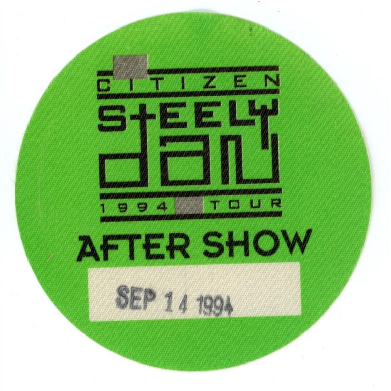 Steely Dan After Show 9/14/94 Green Round Backstage Pass - 1994 Tour