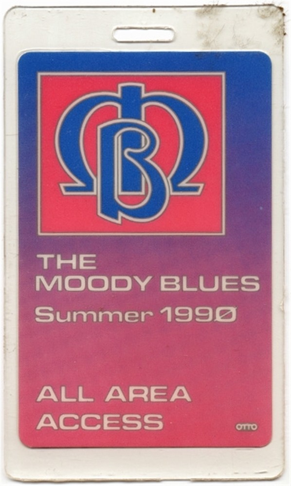 Moody Blues 1990 Concert Tour All Access Laminated Backstage Pass