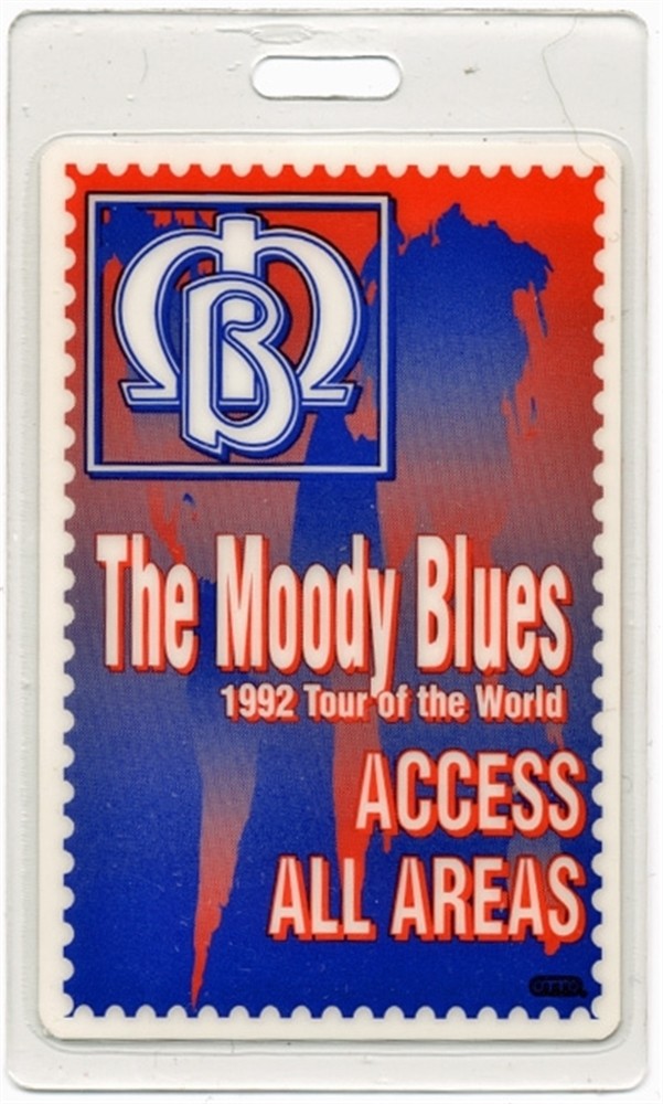 Moody Blues 1992 Concert Tour Laminated Backstage Pass All Access red