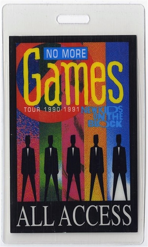 New Kids on the Block 1990 No More Games Tour All Access Laminate Backstage Pass