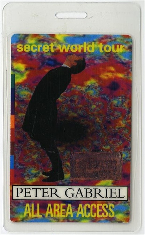 Peter Gabriel 1993 Secret World Concert Tour All Access Laminated Backstage Pass