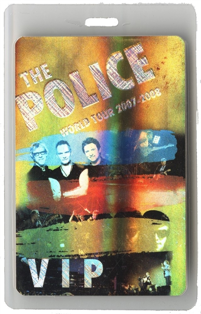 The Police 2007 Reunion Concert Tour VIP Laminated Backstage Pass Sting