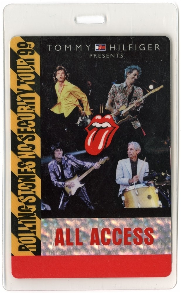Rolling Stones 1999 No Security Concert Tour All Access Laminated Backstage Pass