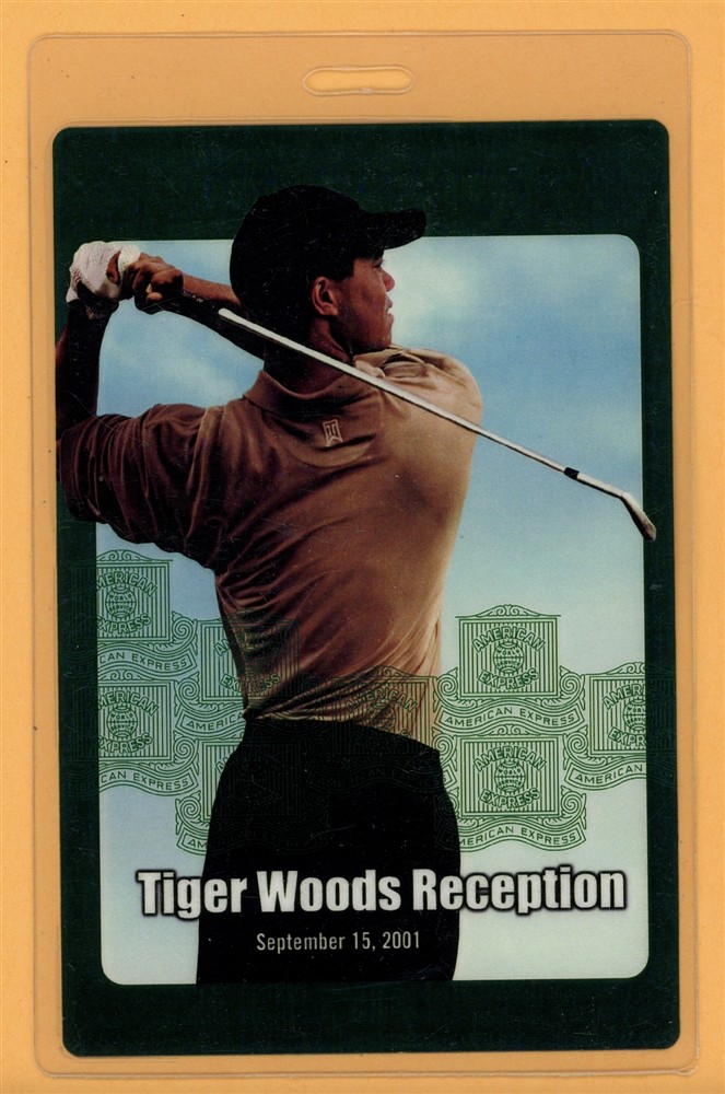 Tiger Woods 2001 Reception All Access Laminated Backstage Pass
