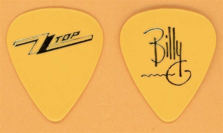 ZZ TOP BILLY GIBBONS VINTAGE GUITAR PICK – 1990 RECYLCER TOUR COLLECTIBLE MEMORABILIA