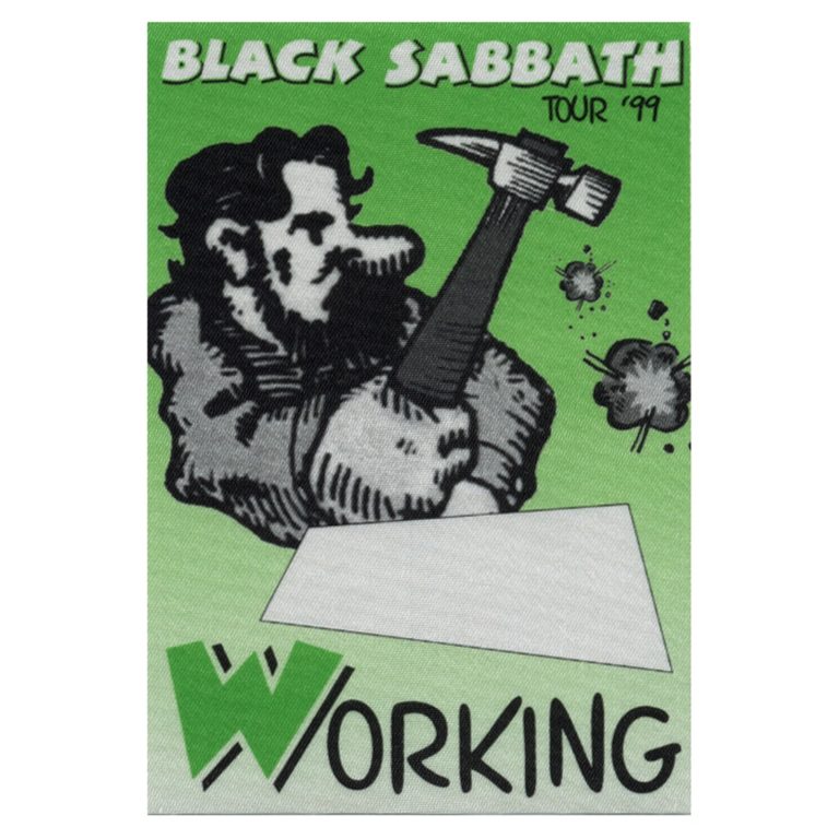 Black Sabbath 1999 Reunion Concert Tour Working Backstage Pass
