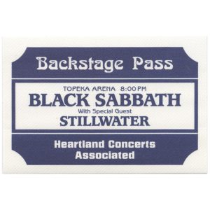 Black Sabbath 2000 Almost Famous Concert Tour Film Prop Backstage Pass