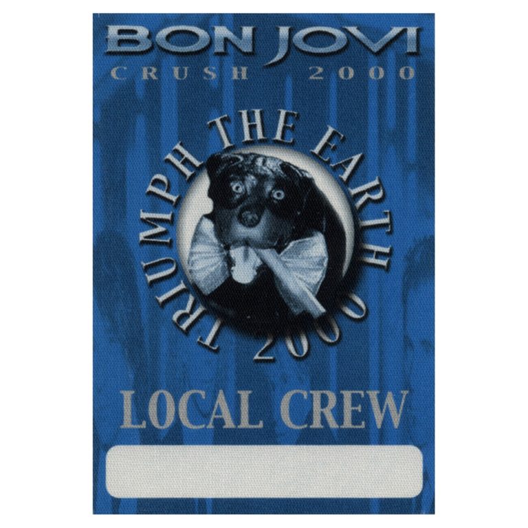 Bon Jovi 2000 Crush Concert Tour Local Crew Backstage Pass