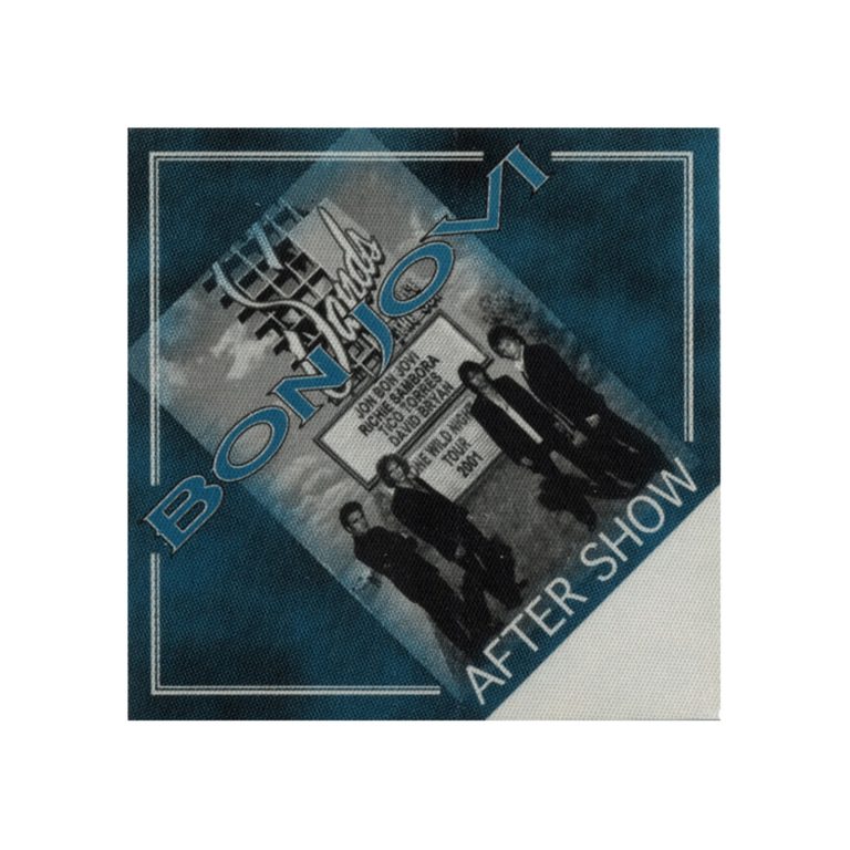 Bon Jovi 2001 One Wild Night Concert Tour After Show Backstage Pass