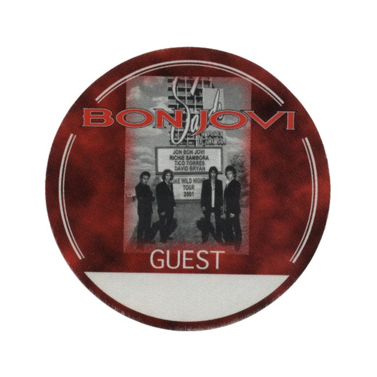Bon Jovi 2001 One Wild Night Concert Tour Guest Backstage Pass