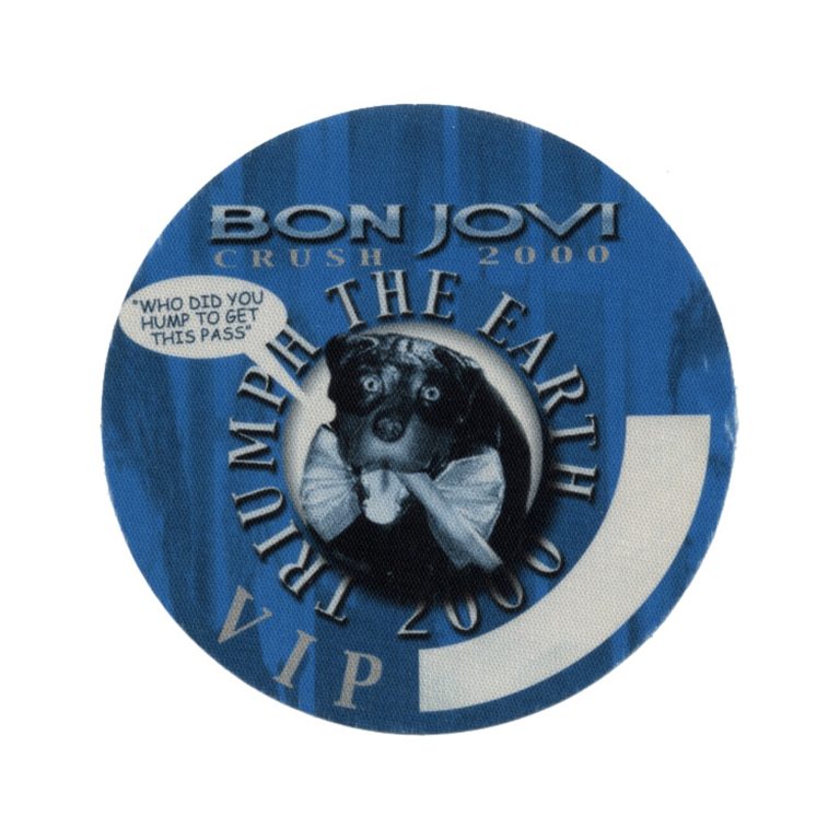 Bon Jovi 2000 Crush Concert Tour VIP Backstage Pass