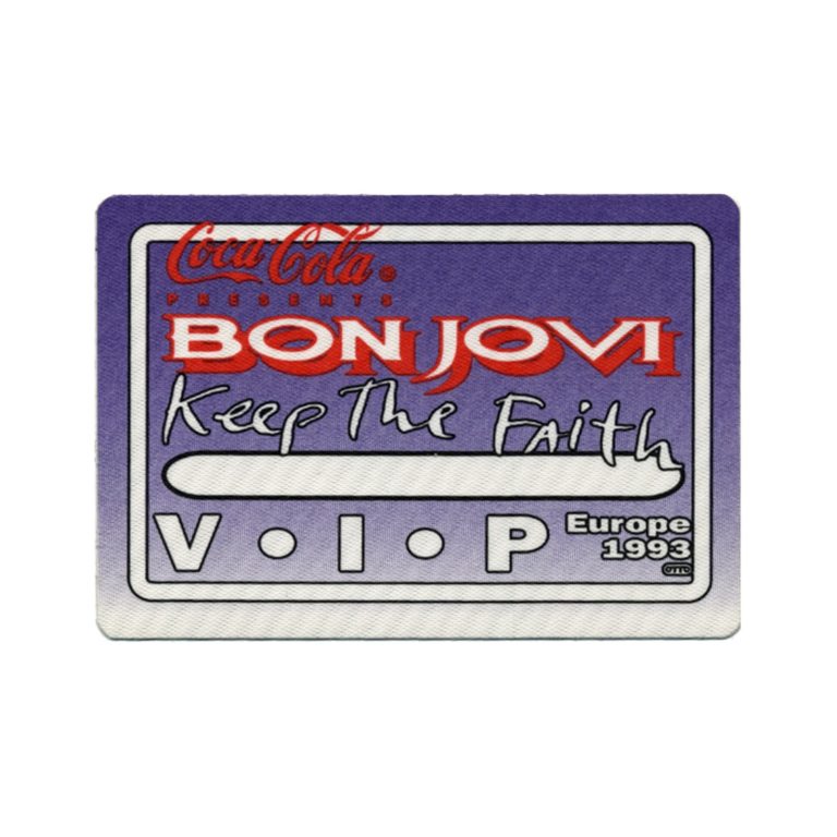 Bon Jovi 1993 Keep the Faith Concert Tour VIP Backstage Pass