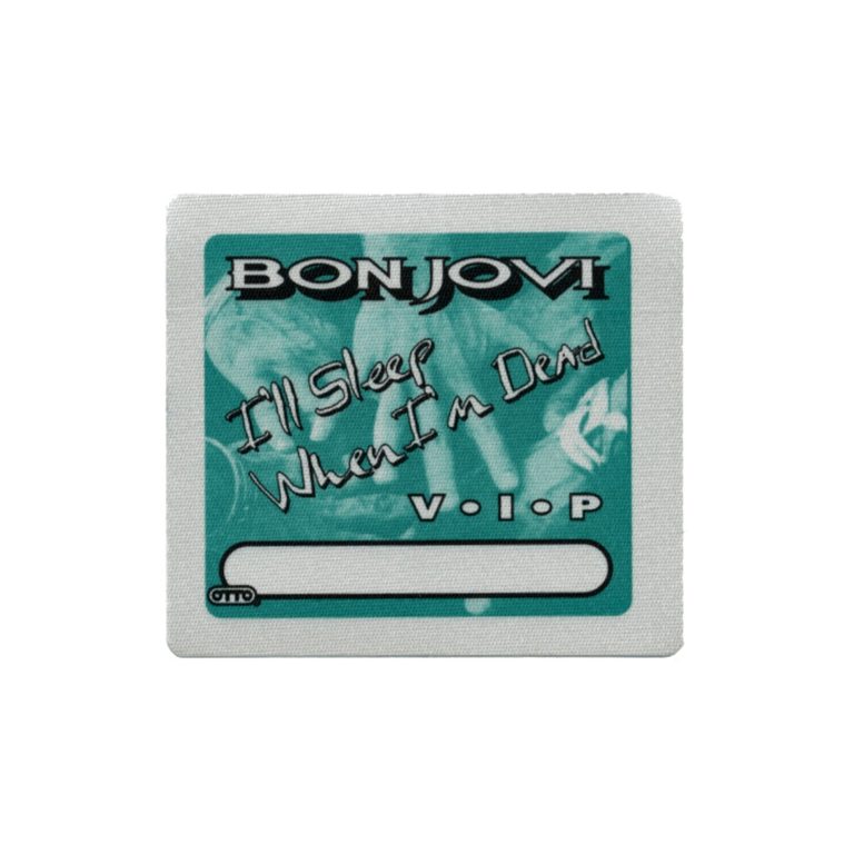Bon Jovi 1993 I'll Sleep When I'm Dead Concert Tour VIP Backstage Pass