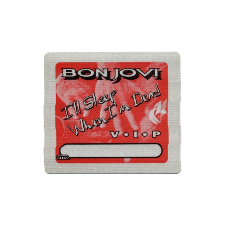 Bon Jovi 1993 I'll Sleep When I'm Dead Concert Tour VIP Backstage Pass