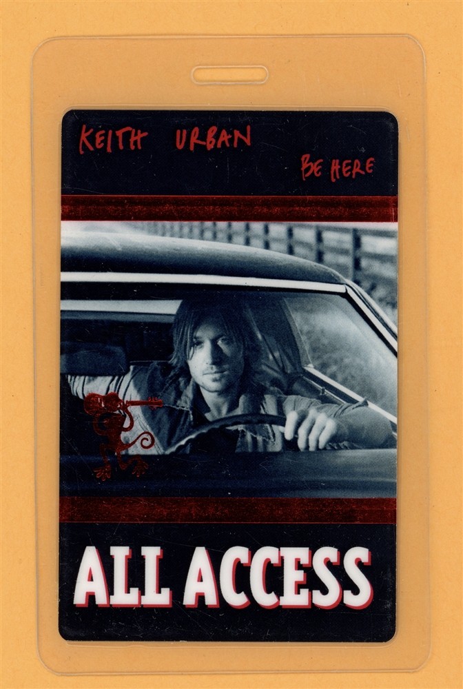 Keith Urban 2004 Be Here Tour All Access Laminated Backstage Pass
