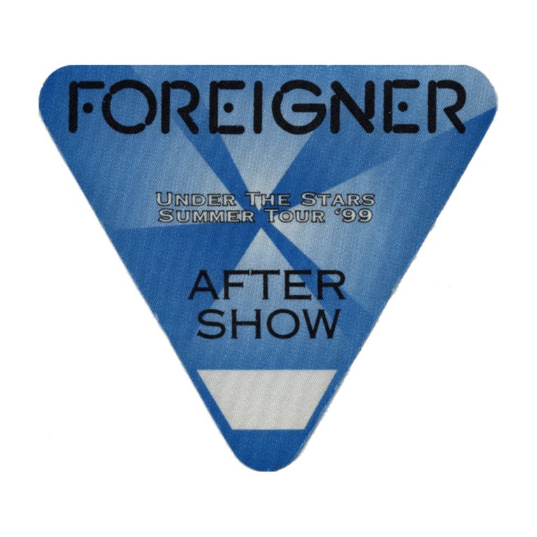 Foreigner 1999 Under The Stars Concert Tour After Show Backstage Pass
