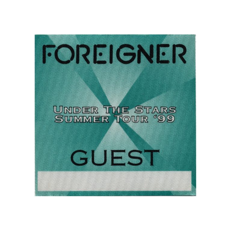 Foreigner 1999 Under The Stars Concert Tour Guest Backstage Pass