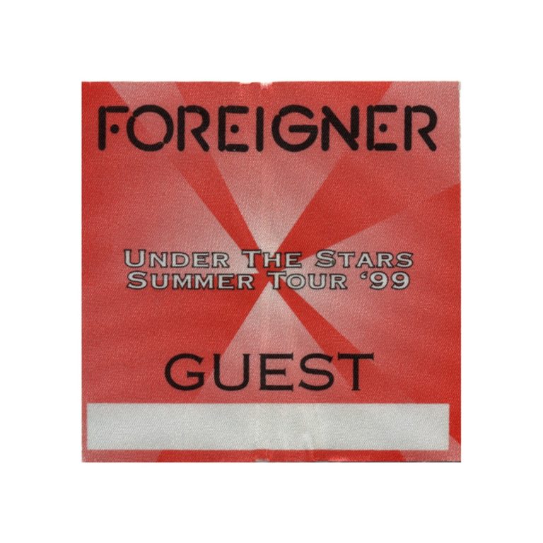 Foreigner 1999 Under The Stars Concert Tour Guest Backstage Pass