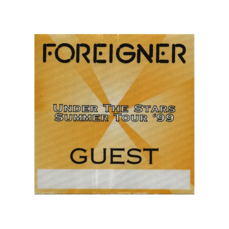 Foreigner 1999 Under The Stars Concert Tour Guest Backstage Pass