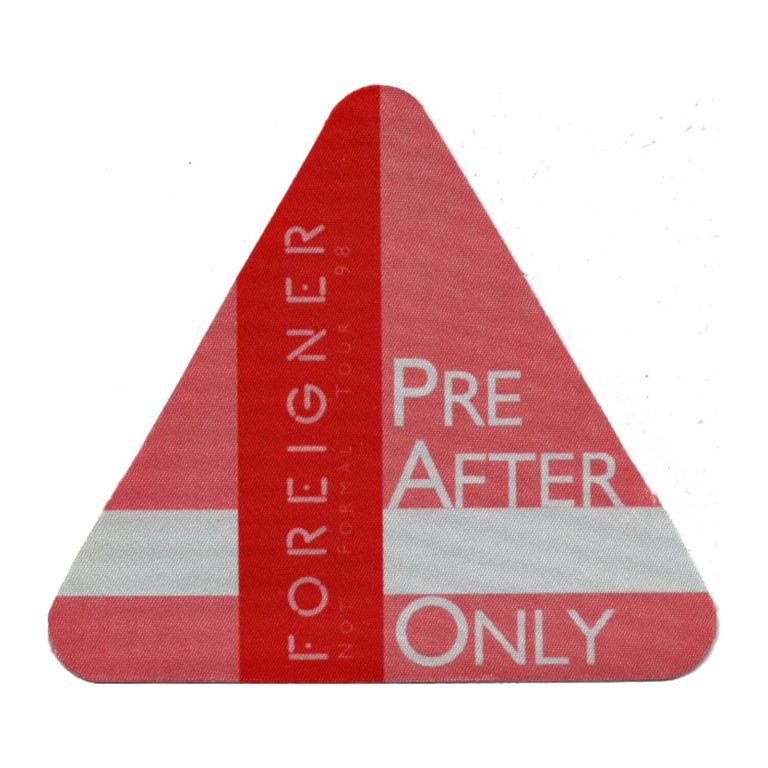 Foreigner 1998 Not Formal Concert Tour After Show Backstage Pass
