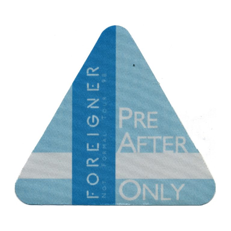 Foreigner 1998 Not Formal Concert Tour After Show Backstage Pass