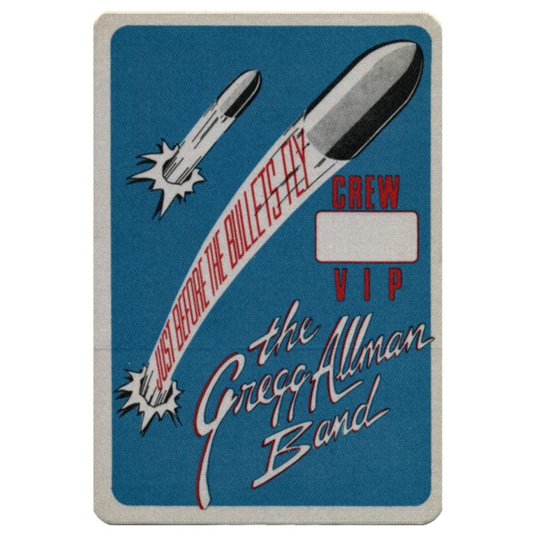 Gregg Allman 1988 Just Before the Bullets Fly Concert Tour VIP Backstage Pass