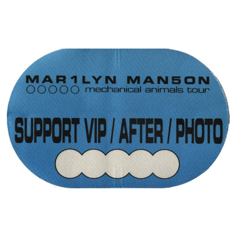 Marilyn Manson 1998 Mechanical Animals Concert Tour Support VIP Backstage Pass