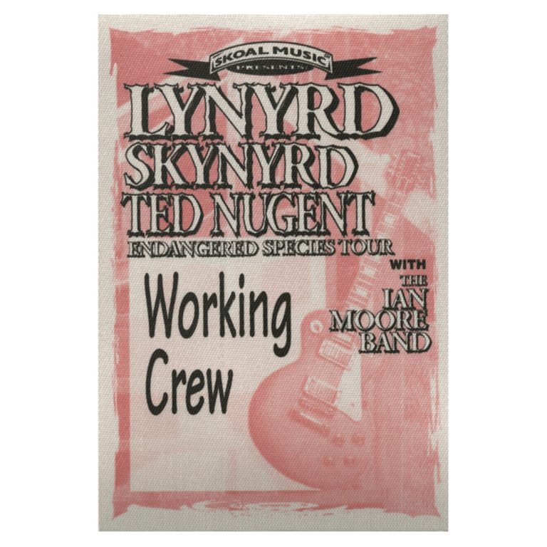 Lynyrd Skynyrd 1994 Endangered Species Concert Tour Working Backstage Pass