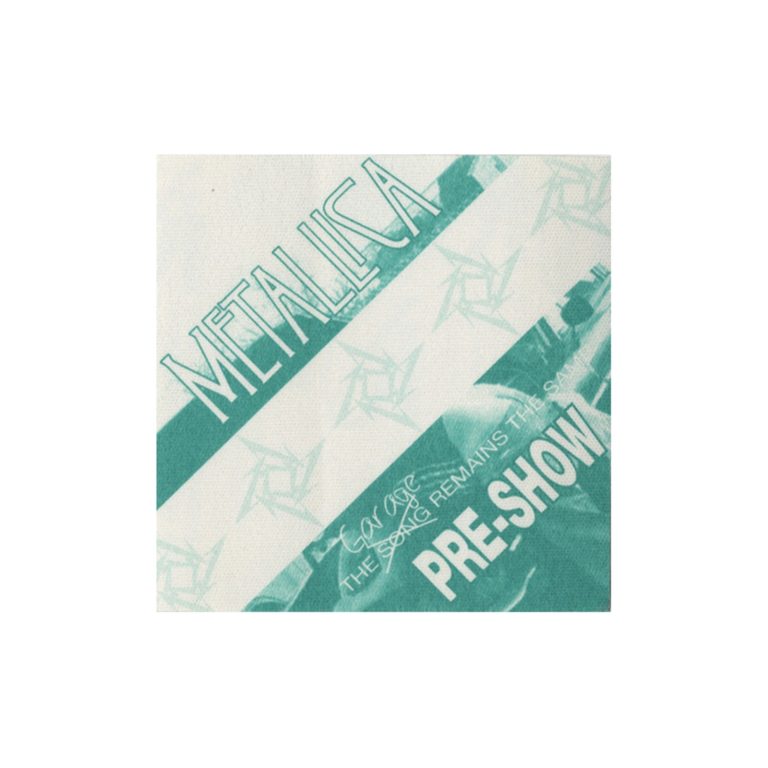 Metallica 1999 The Garage Remains the Same Concert Tour Preshow Backstage Pass