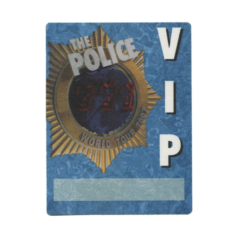 The Police 2007 Reunion Concert Tour Band VIP Backstage Pass