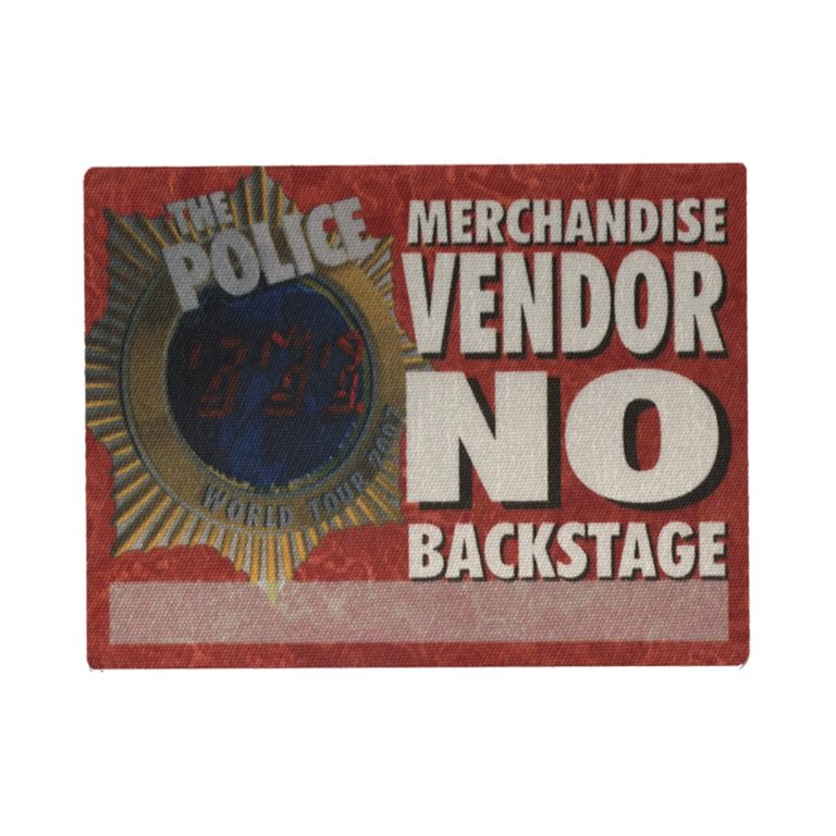 The Police 2007 Reunion Concert Tour Vendor Backstage Pass