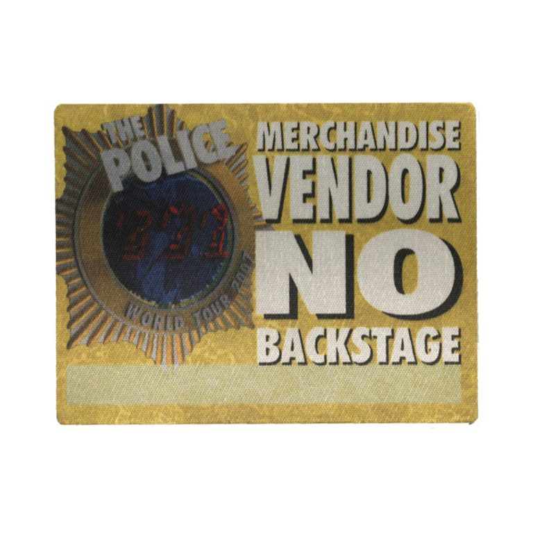 The Police 2007 Reunion Concert Tour Vendor Backstage Pass