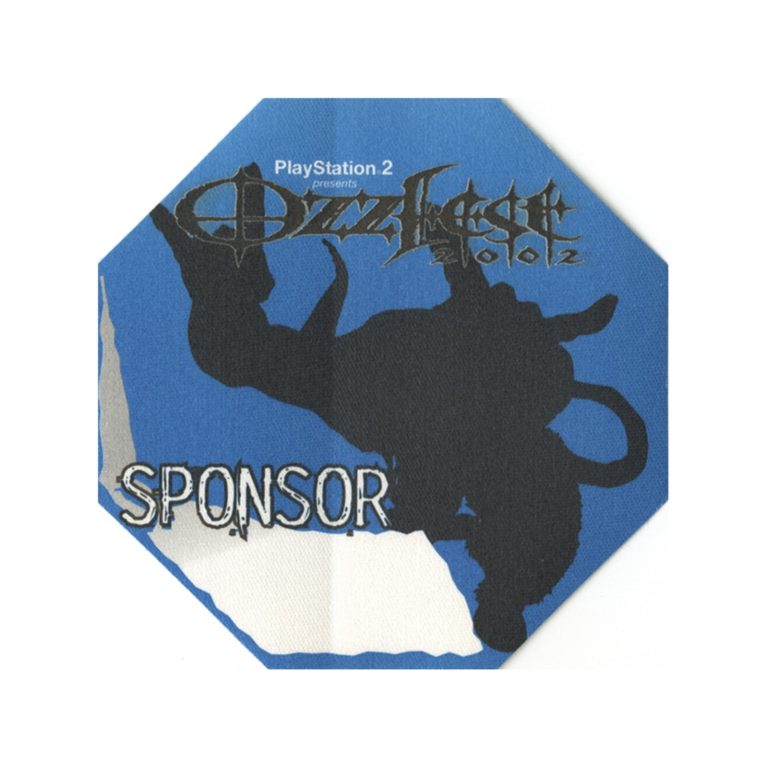 Ozzy Osbourne 2002 Ozzfest Concert Tour Sponsor Backstage Pass