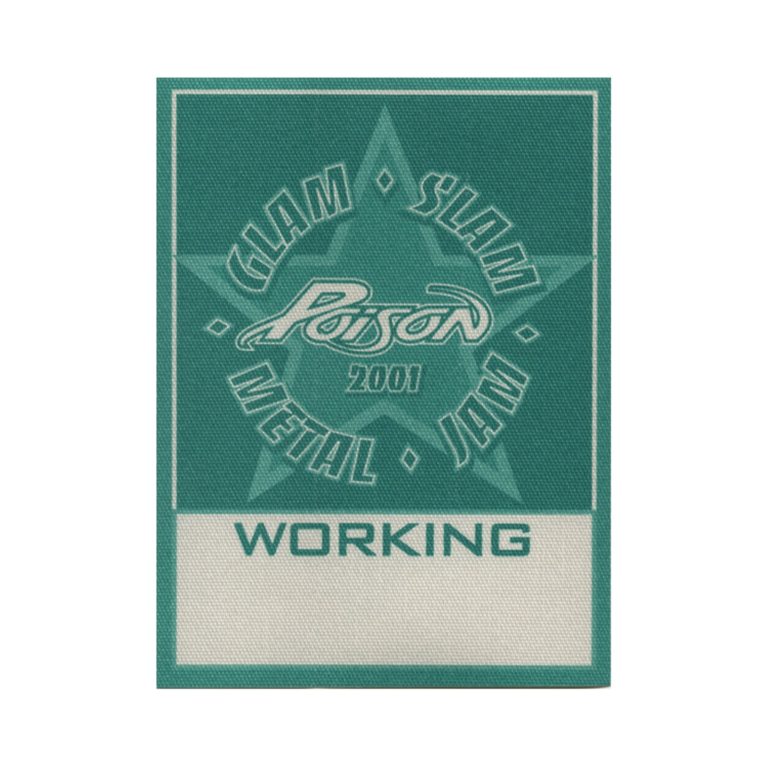 Poison 2001 Glam Slam Metal Jam Concert Tour Working Backstage Pass