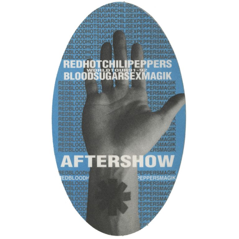 Red Hot Chili Peppers 1991 Blood Sugar Sex Concert Tour Aftershow Backstage Pass