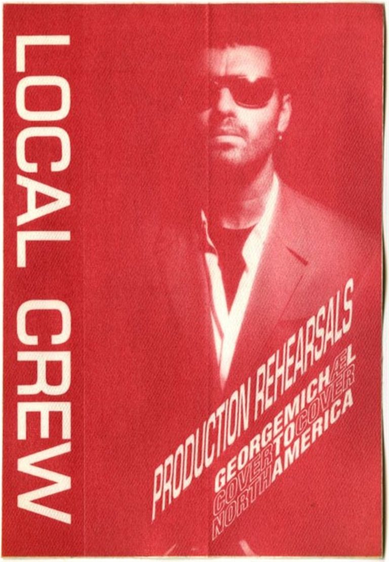 George Michael 1991 Cover to Cover Concert Tour Local Crew Backstage Pass