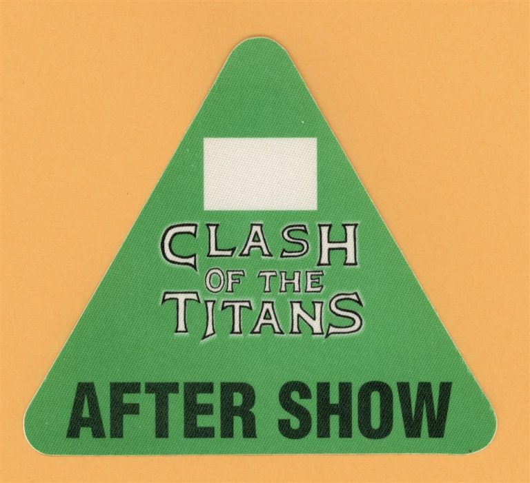 Slayer 1990 Clash of the Titans w/ Megadeth, Anthrax Concert Tour Backstage Pass