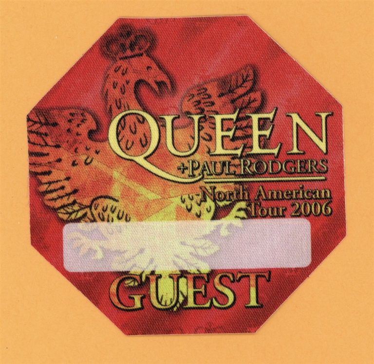 Queen 2006 w/ Paul Rodgers Concert Tour GUEST Backstage Pass
