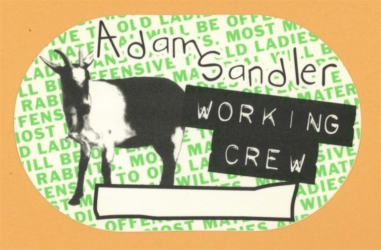 Adam Sandler 1997 Concert Tour CREW Backstage Pass