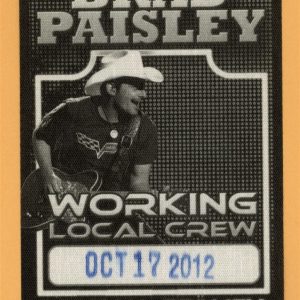 Brad Paisley 2012 Virtual Reality Concert Tour WORKING Backstage Pass