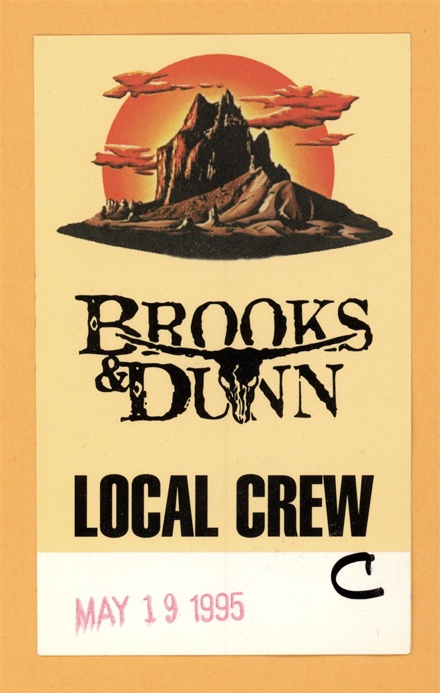 Brooks & Dunn 1995 Superhero Concert Tour CREW Backstage Pass
