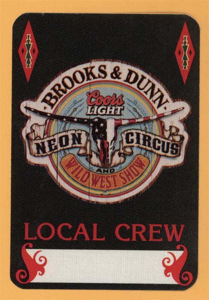 Brooks & Dunn 2001 Neon Circus Concert Tour CREW Backstage Pass