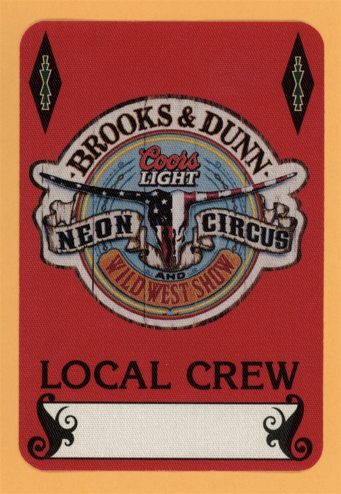 Brooks & Dunn 2001 Neon Circus Concert Tour CREW Backstage Pass